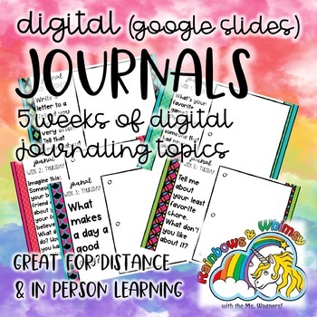 Preview of Digital Journal: 5 Weeks of Fun Journal Topics for Elementary (Google Slides)