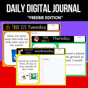 Preview of Digital Journal | Daily Themes | 4 Styles, 4 Free Weeks!