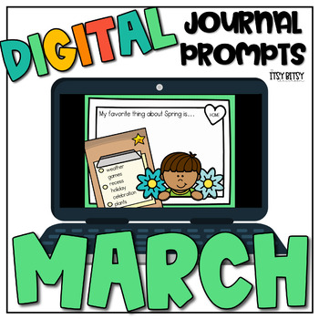 Preview of Digital Journal Prompts Distance Learning MARCH