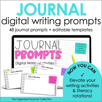 Digital Journal Prompts Slides | Editable Writing Activities | TpT