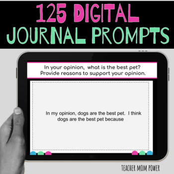 Preview of Digital Journal Prompts, Work on Writing, Creative Writing {Google Slides}