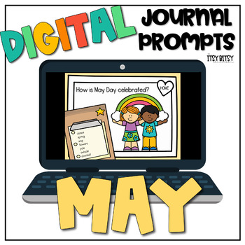 Preview of Digital Journal Prompts for Kindergarten & 1st, Distance Learning- MAY