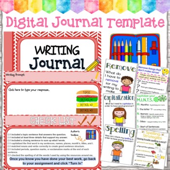 Digital Journal Template with Writer's Checklist and Toolbox | TPT