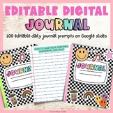 Digital Journal Writing Prompts | Editable on Google Slides