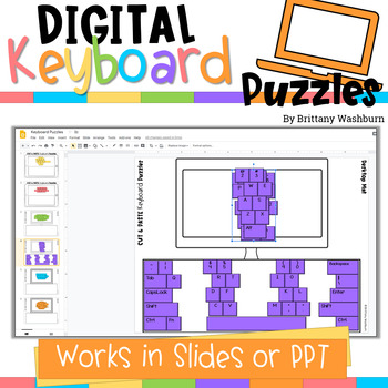 Preview of Digital Keyboard Puzzles ⌨️ Google Slides Drag and Drop Keyboards