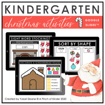 Preview of Digital Kindergarten Christmas Activities (Google Slides™)
