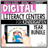 Digital Kindergarten Literacy Centers for the Year BUNDLE