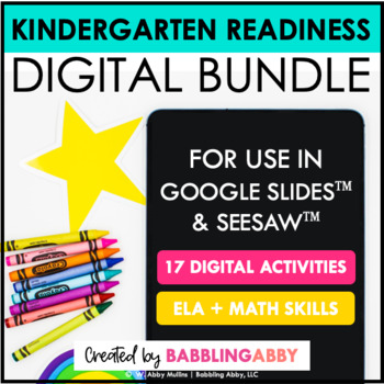 Preview of Digital Kindergarten Math and Reading Readiness Skills Intervention