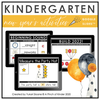 Preview of Digital Kindergarten New Year's Activities (Google Slides™)
