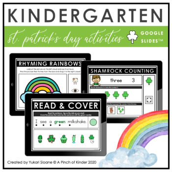 Preview of Digital Kindergarten St. Patrick's Day Activities (Google Slides™)