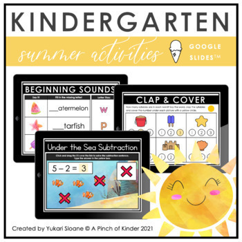 Preview of Digital Kindergarten Summer Activities (Google Slides™)