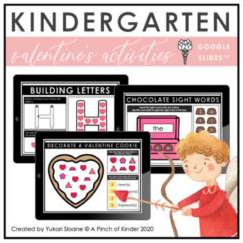 Preview of Digital Kindergarten Valentine's Day Activities (Google Slides™)