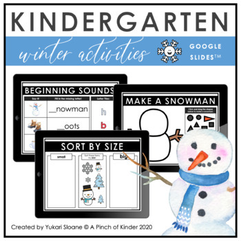 Preview of Digital Kindergarten Winter Activities (Google Slides™)