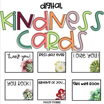 Preview of Digital Kindness Cards : Succulents