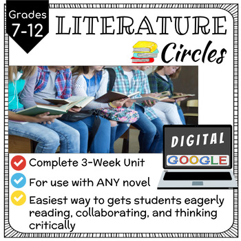 Preview of Digital LITERATURE CIRCLES for Upper Grades - 3 Week Unit
