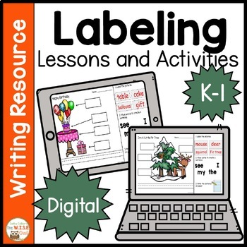 Preview of Digital Labeling Centers for Kindergarten | Vocabulary | Google SlidesTM