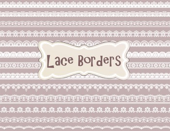 Lace Border Clip Art, Digital Clipart, Lace Digital Clipart, Black