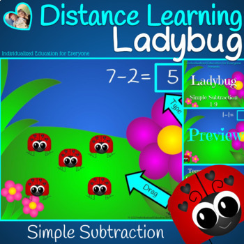 Preview of Digital Ladybug Math Bug Subtraction 