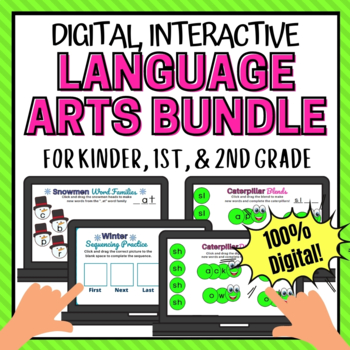 Preview of Digital Language Arts Activities Phonics and Sequencing BUNDLE for K 1st 2nd