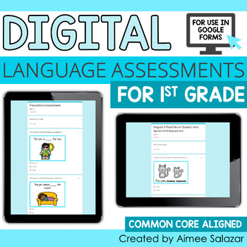 Preview of Digital Language Assessments for First Grade / Distance Learning