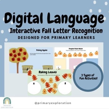 Preview of Digital Language: Fall Letter Matching Games {Google Slides/Google Classroom}
