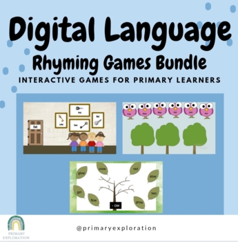 Preview of Digital Language: Rhyming Literacy Game Bundle {Google Slides/Google Classroom}