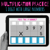 Digital Large Number by 1 Digit Multiplication {Google Slides}