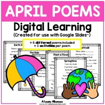 Preview of Digital Learning - APRIL POEMS {Google Slides™/Classroom™}