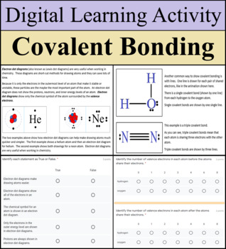Preview of Digital Learning Activity - Covalent Bonding - Distance Learning