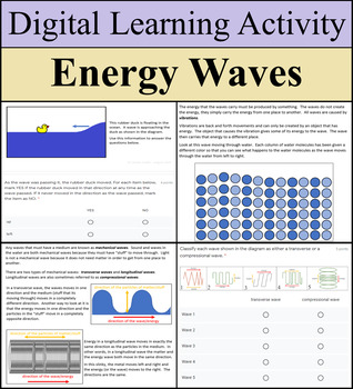 Preview of Digital Learning Activity - Energy Waves - Distance Learning