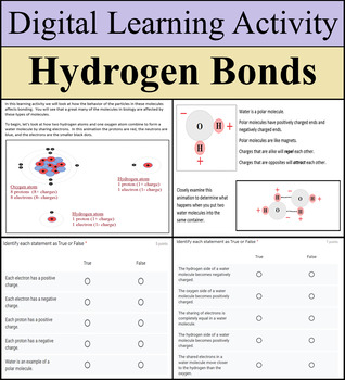 Preview of Digital Learning Activity - Hydrogen Bonding - Distance Learning