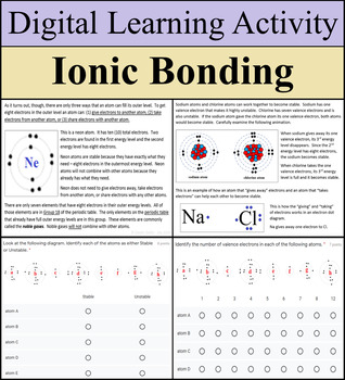Preview of Digital Learning Activity - Ionic Bonding - Distance Learning