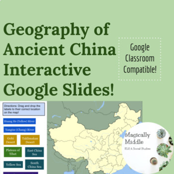 Preview of Digital Learning: Ancient China Geography Map Activity, Questions, and Vocab