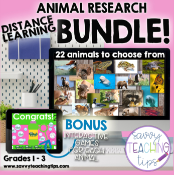 Preview of Digital Learning Animal Research BUNDLE