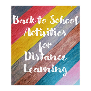 Preview of Digital Learning Back to School Activities