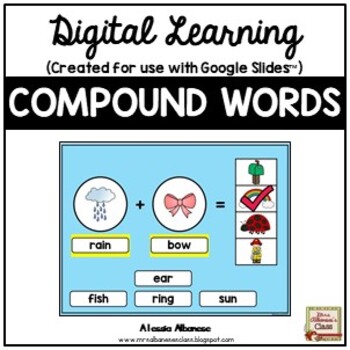 Preview of Digital Learning - COMPOUND WORDS for Distance Learning {Google Slides™}