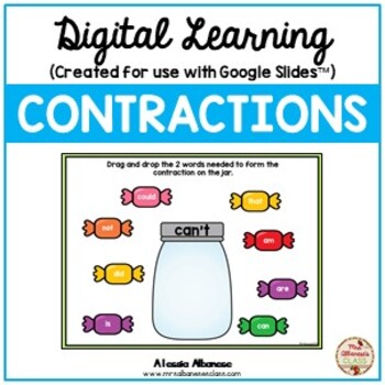 Preview of Digital Learning - CONTRACTIONS {Google Slides™/Classroom™}