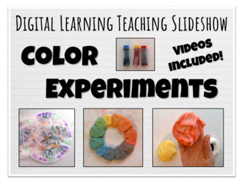 Preview of Digital Learning Color Experiments Elementary Art Lesson Slideshow and Resources