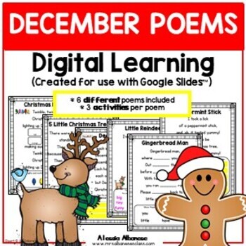 Preview of Digital Learning - DECEMBER POEMS {Google Slides™/Classroom™}