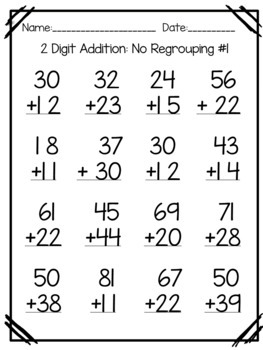 addition worksheets by 2