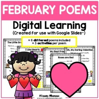 Preview of Digital Learning - FEBRUARY POEMS {Google Slides™/Classroom™}