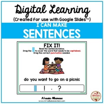Preview of Digital Learning - I CAN MAKE SENTENCES {Google Slides™/Classroom™}