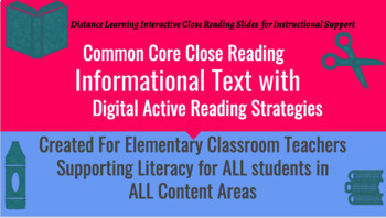Preview of Digital Learning Interactive Close Reading Slides-Key Details #1