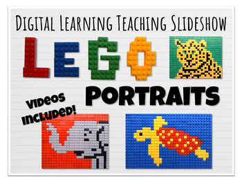 Preview of Digital Learning Lego Portrait Art Elementary Lesson Slideshow