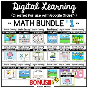Preview of Digital Learning - MATH BUNDLE #1 for Distance Learning {Google Slides™}