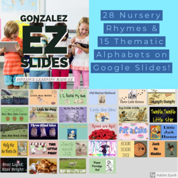 Preview of Digital Learning-NURSERY RHYMES/ALPHABET/NUMBERS-Daily Practice Google Slides