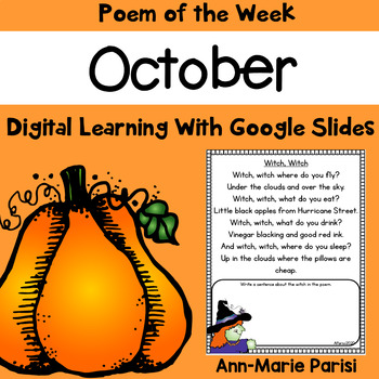Preview of Digital Learning POEM-A-WEEK OCTOBER
