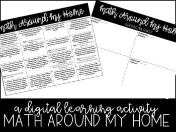 Preview of Digital Learning Resource - Math Around My Home EDITABLE Template