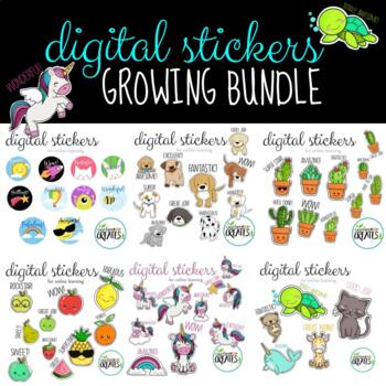 Preview of Digital Learning Stickers SEESAW DIRECTIONS INCLUDED-GROWING BUNDLE