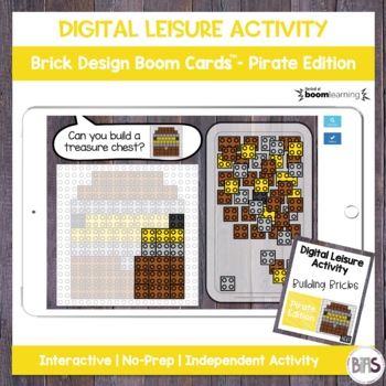 Preview of Digital Leisure Activity | Brick Design Boom Cards | Pirate Edition